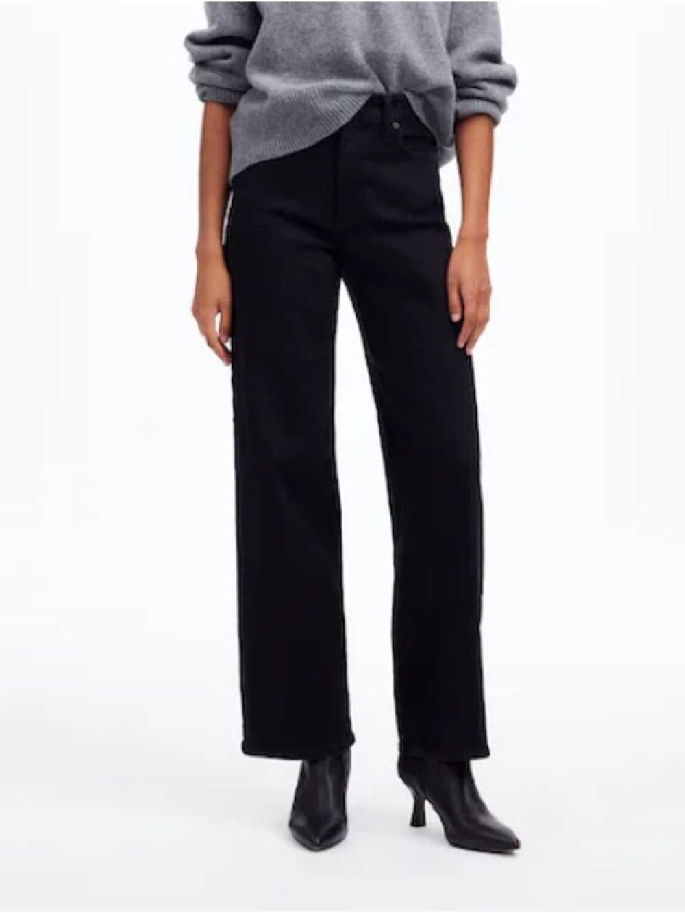 Madewell The Perfect Vintage Wide-Leg Jeans in Black Rinse Wash
